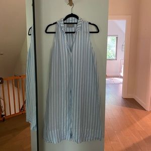 Everlane sleeveless striped button down dress